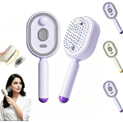 Brosse vapeur électrique - lisseur vapeur rechargeable avec spray - Brosse à cheveux vapeur multifonctionnelle - pour contrôler les frisottis et obtenir un coiffage lisse à la maison ou en voyage - Vi (1/2)