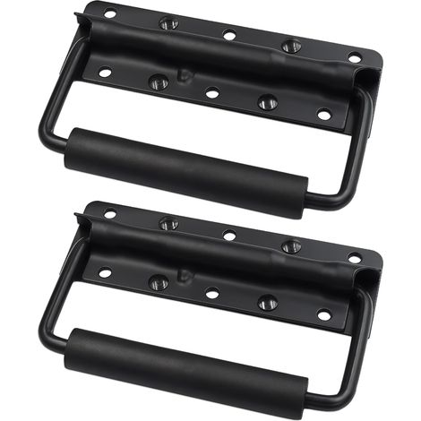 2 Pièces Poignée de Coffre, 125mm Poignee pour Caisse Poignées de Caisse Pliante Poignée de Boîte D'épreuve Pliantes à Ressort avec Poigné pour Remplacement de Boîte à Outils (1/5)