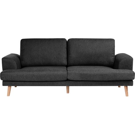Sofa 3-Sitzer KILDAL Stoff Schwarz