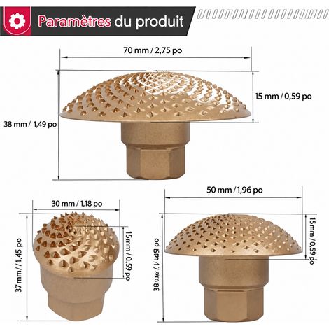 Tête de ponçage arquée M14 bois 30 mm 50 mm combinaison 70 mm 20 × 15 × 15 cm 570 g – Livraison gratuite (1/4)