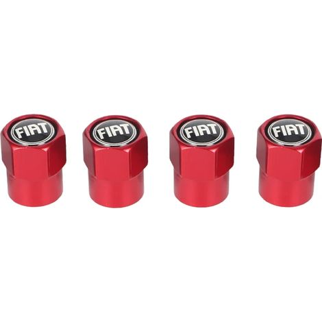 (Pour rouge) Nouveaux 4 bouchons de valve de pneu pour voiture, compatibles avec Panda, Bravo, Punto, Croma 500 et 595. Accessoires de style automobile (1/5)