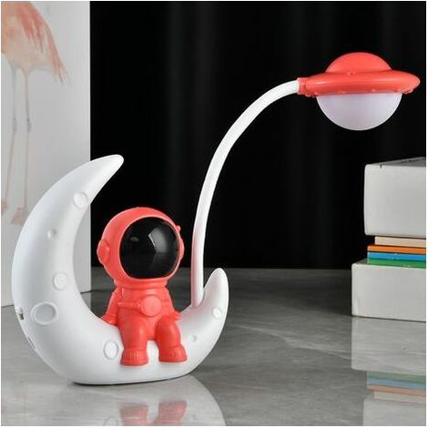Astronaut Night Light Eye Protection Rechargeable Desk Lamp LED Bedside Lamp ABS Moon Spaceman Lamp Red (1/3)