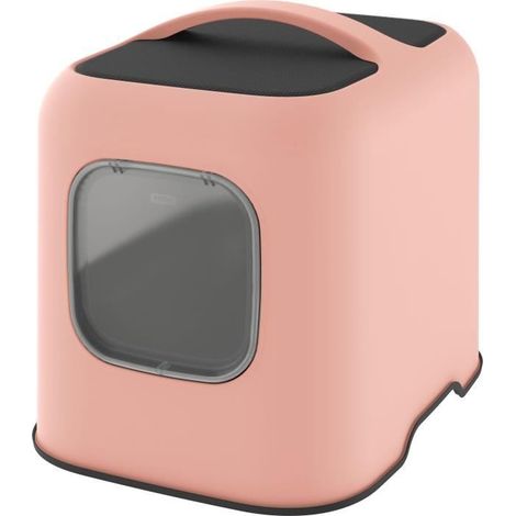 ROTHO Maison toilette pour chat - 51 x 39 x 40 cm - Katzenklo - Rosa (1/2)