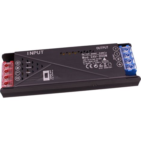Alimentatore Trasformatore 24V Push Dimmer, Dimmerabile Con Pulsante NO (10-100%), Memoria Dopo Blackout, Spegnimento Soft, 2 Uscite, Input 220V IP20, Disponibili 100W 200W 300W 400W (200W) (1/3)