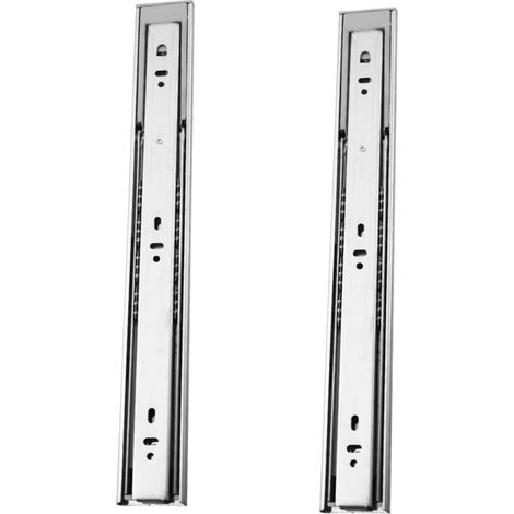 2 glissières à billes en acier, 3 sections, rail de tiroir 50,8 cm (20 (1/5)
