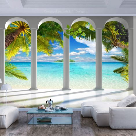 Fotomurale adesivo - Sea behind Columns - 196x140 (1/4)