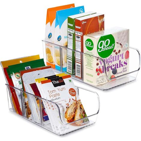 Boîtes Rangement à 3 Compartiments (Lot de 2) – Boîtes de Rangement Parfaites pour Les Collations, Bonbons, Barres, Boîtes à Jus – Boîtes Rangement pour Cuisine/Réfrigérateur/Placard (1/5)