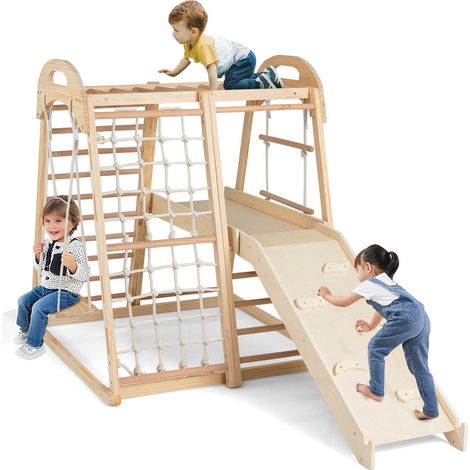 Set di arrampicata Montessori in legno 8 in 1 per bambini dai 3 ai 5 anni
