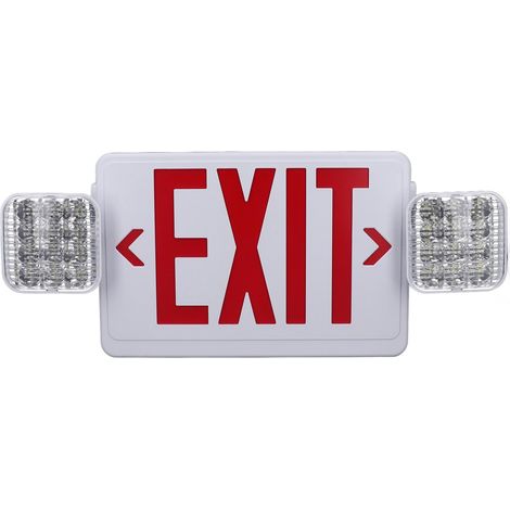 Panneau de sortie de secours à LED, boîtier ignifugé, double éclairage, rouge, avec batterie de secours (1/5)