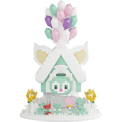 Maquette de construction micro 3D mini blocs - Maison ballon assemblage DIY puzzle, jouet pour enfants, 3999 pièces type 5 (1/5)