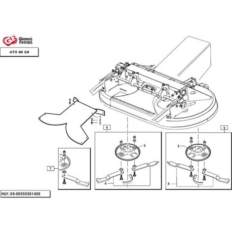 Kit coppia lama mulching destra + coppia lama mulching sinistra GIANNI FERRARI (1/4)