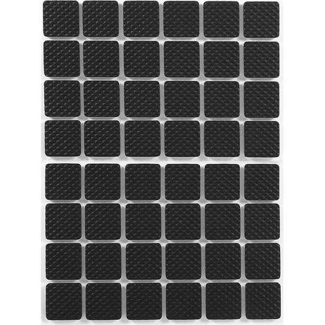 Rubber Furniture Leg Pads, Lightweight Self-Adhesive Furniture Protectors, Sliding Table Protectors, 48​​pieces, black, 23 mm, square (1/5)