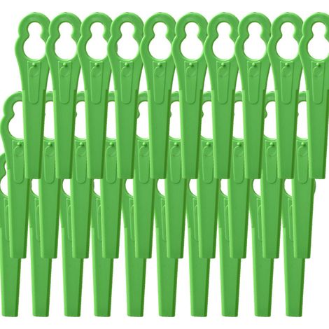 Packung mit 100 Ersatzmessern für Rasentrimmer, 83-mm-Kunststoff-Gartenmähermesser, Schneidmesser für Akku-Rasenmäher (1/5)