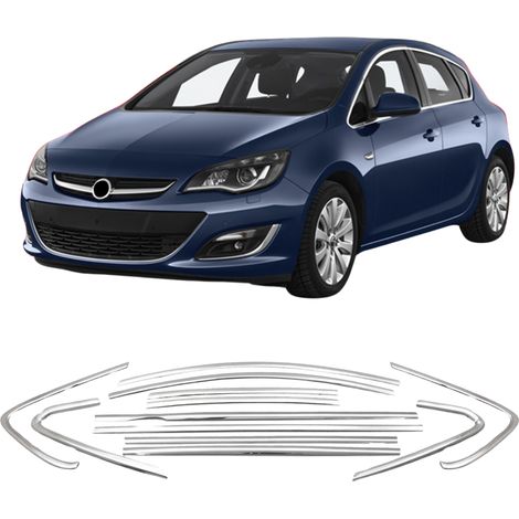 Modanature laterali in acciaio inox cromato Opel Astra J 2010-2019