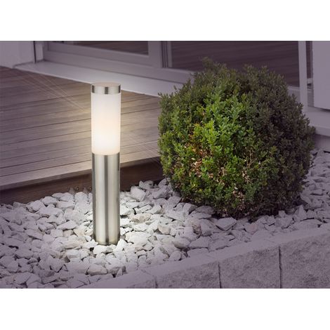 LED Sockelleuchte aus Edelstahl in Silber, Höhe 45cm (1/5)