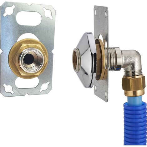 Noyon & Thiebault – Platine FIXSYSTEM pour robinet mural simple – Raccord PER Ø16 – Sortie femelle 1/2 pour lave-linge – Installation encastrée visitable