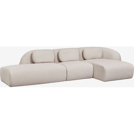 Canapé modulaire chaise longue droit 3 pièces avec divan gauche en chenille Coquette SKLUM (1/5)