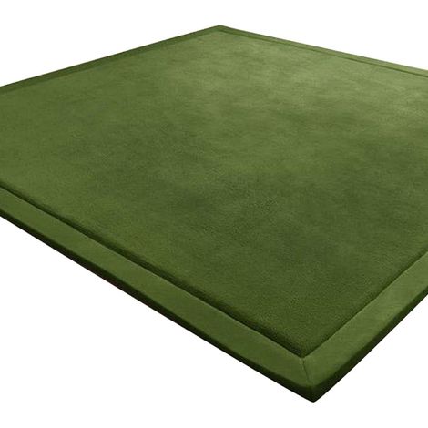 Premium Krabbelmatte Spielmatte Krabbeldecke Spielteppich  Designed in Germany  Extra dick und weich,(Dunkelgrün) (1/4)