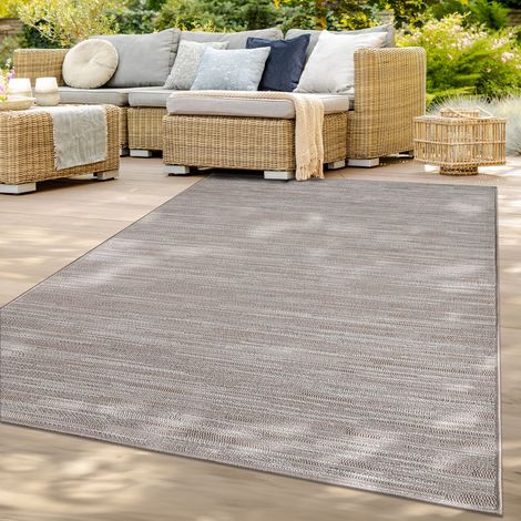 Balkon Garten Wohnzimmer Boho Design Skandinavisch Melierte Optik Uni 80 cm x 250 cm Hellcreme Beige Läufer (1/5)