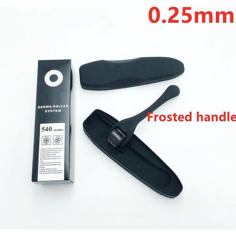 Mikronadelroller für Haut, Bart und Haar (0,2 mm, 0,25 mm und 0,3 mm Nadeln) - Gesichtsreinigungsgerät mit Mikronadeln (540 Nadeln) für Gesicht, Körper und Haarwachstum - Mattierter Griff (0,25 mm) (1/5)