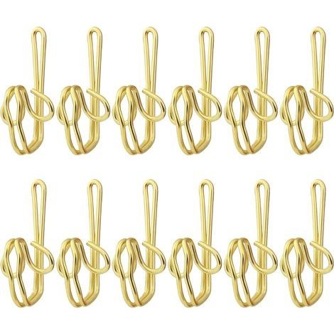 Lot de 100 crochets de rideaux en métal pour rideaux, crochets de rideaux en métal robustes, crochets de rideaux en métal massif, polyvalents et faciles à installer - Acier inoxydable (1/5)
