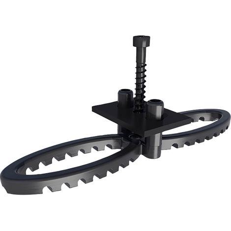 HSI Terra Deckclip mit Klemmplatte für Terrassendielen 2-12 mm inkl. Schrauben Polypropylen schwarz