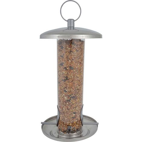 Mangeoire à oiseaux en acier inoxydable - D 14,1 cm x H 27,1 cm - Livraison gratuite