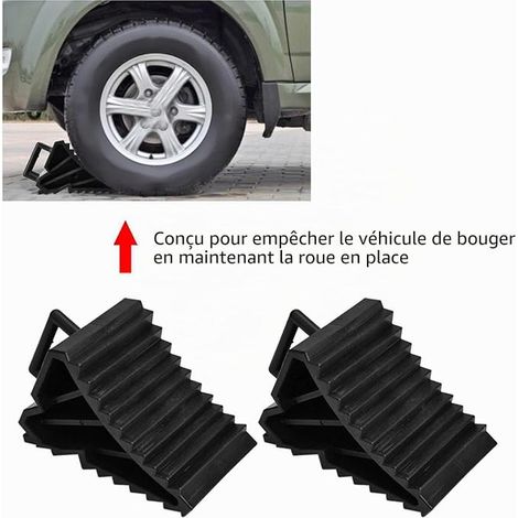 Cale De Roue Caoutchouc, Cale Auto, Pneus Stopper De Voiture, VéHicule Camion Roue Pneu Cales Stop, Noir Bloc Tire Stopper Car Truck Trailer (1/4)