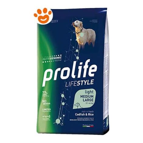 Prolife Dog Lifestyle Light Adult Medium Large Merluzzo e Riso