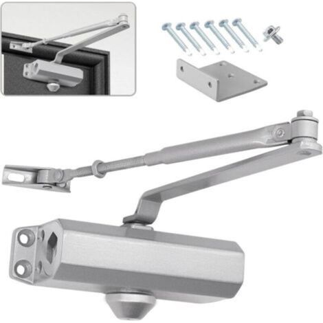 Ferme-porte hydraulique automatique avec dispositif d'arrêt, ferme-porte à ressort réglable, tampon fermé, usage commercial (1/5)