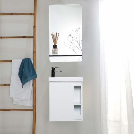 HAMPTON Handwaschbecken-Set mit Chromarmatur und Spiegel (1/5)