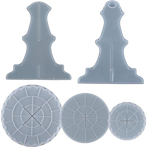 Moule à plateau à 3 étages en résine époxy cristal pour bricolage, support à fruits et gâteaux, moule en silicone pour servir des desserts