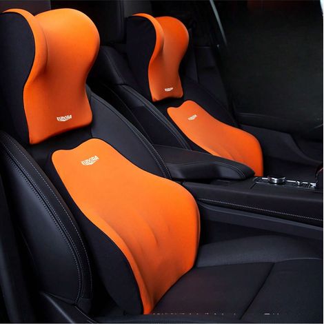 Appuie-tête de voiture, oreiller cervical, dossier, oreiller de voiture, siège avec dossier en mousse à mémoire de forme, ensemble dossier (1/3)