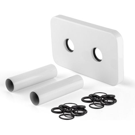 Juego de cubremangueras con roseta de 2 orificios en latón blanco APM 062BB.70  Blanco