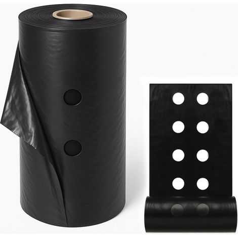 Telo nero pacciamatura orto forato anti-erbacce UV 1.10x250 metri Forato 40x40 cm