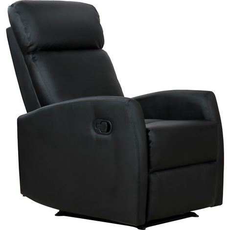 Poltrona Relax Reclinabile Ergonomica in Pelle PU Nera