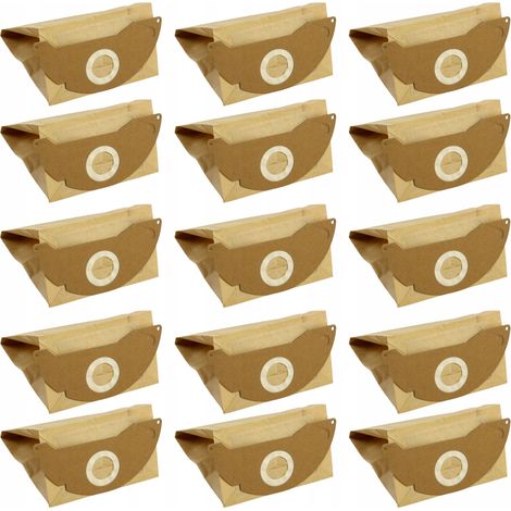 15 bolsas de papel para Karcher WD2 A2004 2054 MV2 6.904-322.0 (1/5)