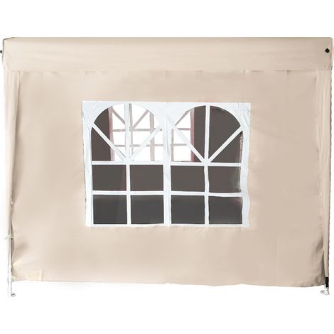 2.5x2.5M Beige Pop Up Gazebo Side Panel Wall with Window 1 Piece Only