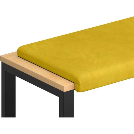 Cojín de banco PWNEDBYLORD666YWH Amarillo Profundidad 35 cm vidaXL (1/5)