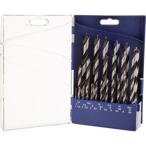 25-piece wood drill bit set. 1.0 - 13.0 mm (1/2)