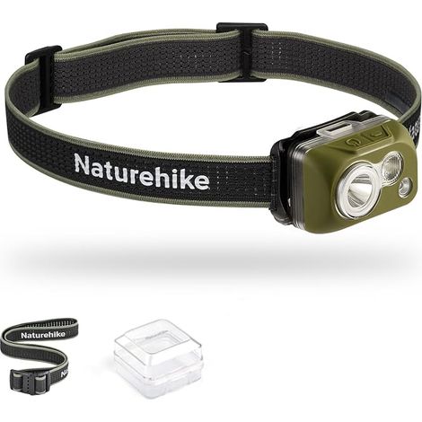 Linterna frontal LED recargable Naturehike: 200 lúmenes, ángulo de haz ajustable de 45°, resistente al agua IP65, ultraligera, 5 modos de iluminación, detección de movimiento, ideal para correr, hacer (1/5)