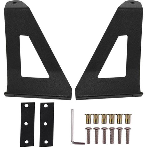 Upper Windshield Roof 52Inch Curved LED Light Bar Mounting Brackets Kit for 2004-2014 (1/5)