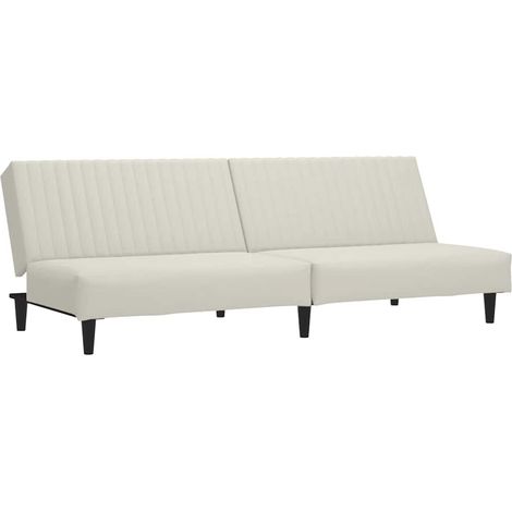 Maison Exclusive - Schlafsofa 2-Sitzer Creme Samt (1/5)