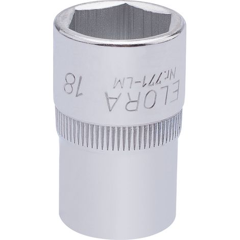 Draper 18mm Hexagon Socket for 1/2" Drive – Metric Square Drive Hexagon Sockets, Model 15307 (1/5)