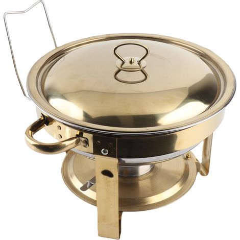 Round Serving Dishes for Buffet, 4.5 L Stainless Steel (1/5)