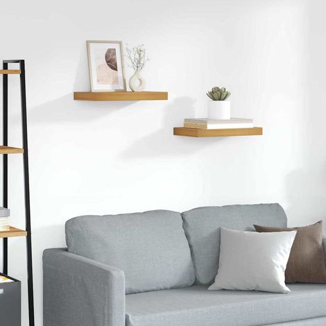 vidaXL Scaffale da parete 2 pcs Marrone 40 x 23,5 x 4 cm