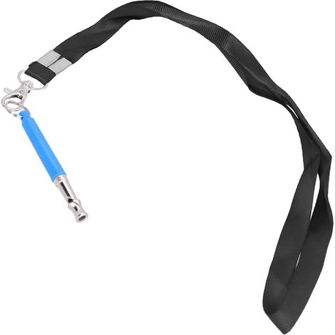 Sifflet de dressage pour chien à ultrasons réglable, anti-aboiements, avec cordon, bleu. (1/5)