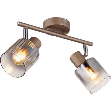 Deckenleuchte Deckenlampe Flurleuchte Metall kaffeefarben schwenkbar L 26 cm