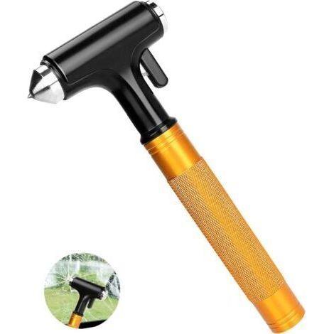 Emergency hammer, car window hammer, portable metal band cutter, anti-slip tool, glass and window breaker, suitable for camping, hiking and travel (1/4)