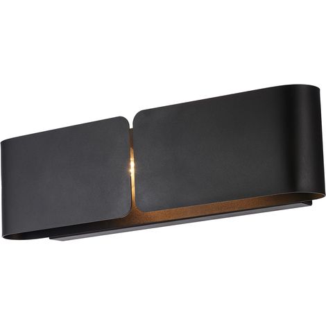 Applique con diffusore taglio laser in ferro laccato nero 2 luci (1/3)